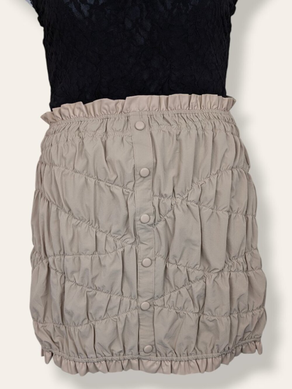 Manière de Voir Nude Quilted Skirt